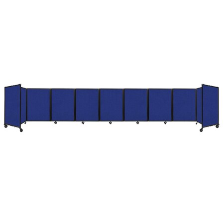 Versare Room Divider 360 Folding Portable Partition 25' x 4' Royal Blue Fabric 1148905